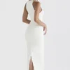 Eleanora Ivory Plunge Maxi Dress
