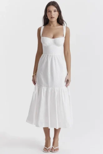 Elia White Broderie Anglaise Midi Sundress
