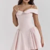 Elida Ballerina Pink Off Shoulder Mini Dress