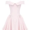 Elida Ballerina Pink Off Shoulder Mini Dress