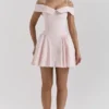 Elida Ballerina Pink Off Shoulder Mini Dress
