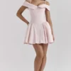 Elida Ballerina Pink Off Shoulder Mini Dress