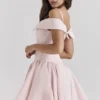 Elida Ballerina Pink Off Shoulder Mini Dress