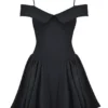 Elida Black Off Shoulder Mini Dress