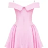 Elida Cotton Candy Twill Off Shoulder Mini Dress