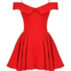 Elida Scarlet Off Shoulder Mini Dress