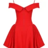 Elida Scarlet Off Shoulder Mini Dress