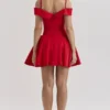 Elida Scarlet Off Shoulder Mini Dress