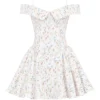 Elida White Posy Print Corset Mini Dress