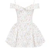 Elida White Posy Print Corset Mini Dress
