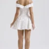 Elida White Posy Print Corset Mini Dress