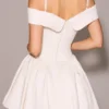 Elida White Twill Off Shoulder Mini Dress