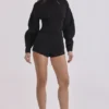 Elisetta Black Crepe Contour Playsuit