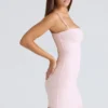Ella Ballerina Pink Gathered Stretch Mesh Mini Dress