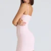 Ella Ballerina Pink Gathered Stretch Mesh Mini Dress