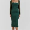 Ellica Emerald Green Midi Dress