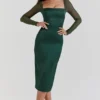 Ellica Emerald Green Midi Dress