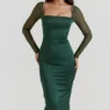 Ellica Emerald Green Midi Dress