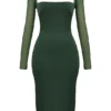 Ellica Emerald Green Midi Dress