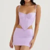 Elodie Orchid Satin Mini Skirt
