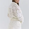 Eman White Cotton Broderie Anglaise Shorts