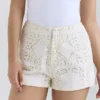 Eman White Cotton Broderie Anglaise Shorts