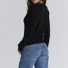 Emblem Black Cashmere + Wool Cardigan