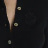 Emblem Black Cashmere + Wool Cardigan