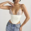 Emilee Ivory Satin and Lace Corset