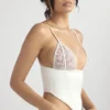 Emilee Ivory Satin and Lace Corset