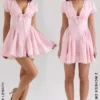 Emiliana Pink Gingham Cotton Mini Dress