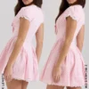 Emiliana Pink Gingham Cotton Mini Dress