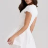 Emiliana White Stretch Cotton Mini Dress