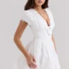 Emiliana White Stretch Cotton Mini Dress