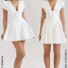 Emiliana White Stretch Cotton Mini Dress