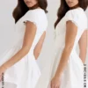 Emiliana White Stretch Cotton Mini Dress