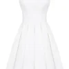 Emmanuela White Strapless Pleated Mini Dress