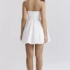 Emmanuela White Strapless Pleated Mini Dress