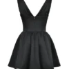 Emmeliette Black Satin Mini Dress