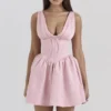 Emmeliette Powder Pink Satin Mini Dress