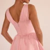 Emmeliette Powder Pink Satin Mini Dress