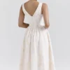 Emmelina Vintage Ivory Floral Embroidered Corset Sundress