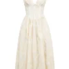 Emmelina Vintage Ivory Floral Embroidered Corset Sundress