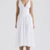 Emmelina White Cotton Corset Sundress