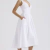 Emmelina White Cotton Corset Sundress