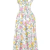 Emmelina White Vintage Rose Print Cotton Corset Sundress