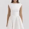 Enchant White Open Back Mini Dress