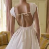 Enchant White Open Back Mini Dress