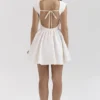 Enchant White Open Back Mini Dress