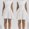 Enchant White Open Back Mini Dress
